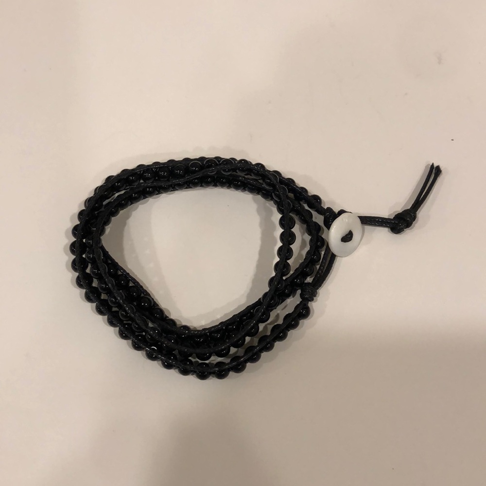 Beaded Black Wrap Bracelet